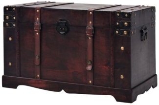 DOTMALL Aufbewahrungsbox Vintage Schatztruhe Holz 66 x 38 x 40 cm