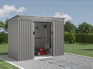 Vente-unique - Gartenhaus Metall aus verzinktem Stahl grau 3,23 m² - FOLCO