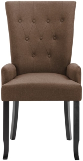 vidaXL Esszimmerstuhl mit Armlehnen 6 Stk. Braun Stoff 276913