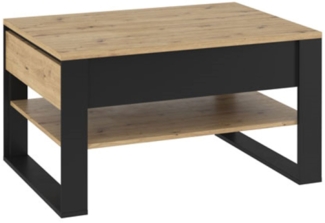 Couchtisch Quant Wohnzimmertisch 100x70cm eiche artisan schwarz MDF grifflos