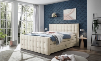 ED EXCITING DESIGN Boxspringbett Loberie, mit Strasssteinen im Kopf- und Fußteil, inkl. Bettkasten