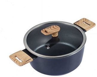 Neuetischkultur Bratentopf Bratentopf mit Deckel Maple Wood, Aluminium (Stück, 1-tlg, 1 Topf mit Deckel), Schmortopf Induktion
