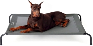 Premium Hundeliege outdoor Grosse Hunde grau in und outdoor Garten 124x90x20cm