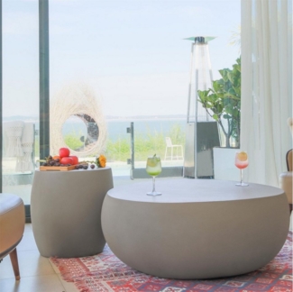 ELEMENTI Couchtisch IKARIA kieselförmig, Betontisch, Gartentisch, Beistelltisch (1-St, 1 Tisch), wetterbeständig, pflegeleicht