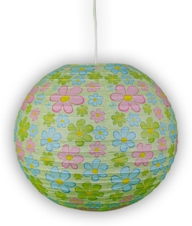 Pendelleuchte Papierballon Bunte Blumen
