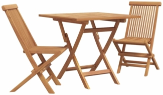 vidaXL Garten-Essgruppe 2 pcs Braun Teak-Massivholz 3385963