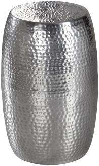 Wohnling Beistelltisch PADRO 30 x 49,5 x 30 cm Aluminium Dekotisch orientalisch rund, Silber