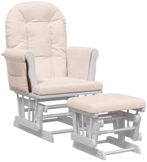 vidaXL Schaukelsessel mit Hocker Gleitend Hellrosa Stoff 351660