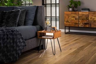 KAWOLA Nachttisch QARO Beistelltisch Akazie massiv natur 48 x 34 x 40 cm