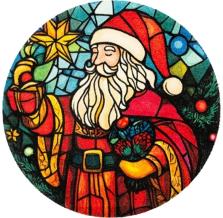 wash+dry by Kleen-Tex Fußmatte Stainglass Santa, rechteckig, Höhe: 9 mm, waschbar und trocknergeeignet