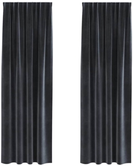 vidaXL Vorhänge mit Vorhängen 2 pcs Dunkelgrau 140 x 245 cm Samt 4107231