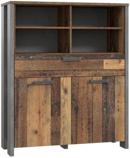 Highboard >Celon< in Old Wood Vintage - 106.7x127.9x41.6cm (BxHxT)