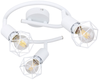 Deckenleuchte, Metall-Käfig, weiß, Spots verstellbar, XARA I