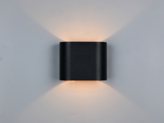 LED Wandleuchte mit Up & Down Lichteffekt, Schwarz Gold, Breite 15cm