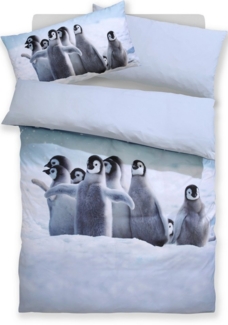 my home Bettwäsche Lyki, Microfaser, 2 teilig, ab Größe 135x200 cm, 100% Polyester, Katze, Pferd, Löwe, Pinguin