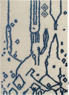 Morgenland Wollteppich - Nomad’s Narrative - rechteckig - 170 x 120 - Dunkelblau