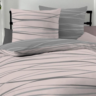 TRAUMSCHLAF Bettwäsche Bibermotion rosa, Biber, 3 teilig, warm, weich und flauschig