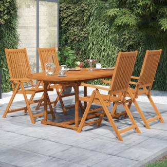 vidaXL 5-tlg. Garten-Essgruppe Massivholz Akazie 3079643