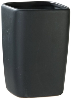 WENKO Zahnputzbecher Zahnputzbecher RICCARDO, Schwarz, Ø 8 cm