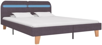 vidaXL Bettgestell mit LED ohne Matratze Taupe Stoff 150x200 cm 281094