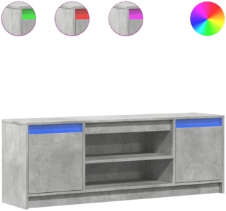 vidaXL TV-Schrank mit LED-Beleuchtung Betongrau 139,5x34x50 cm 852197