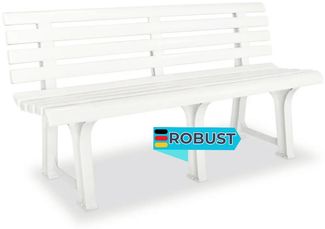 Parkbank KATO 145,5 cm Kunststoff Weiß | Gartenbank wetterfest Terrassenbank 3 Sitzer Sitzbank Rückenlehne