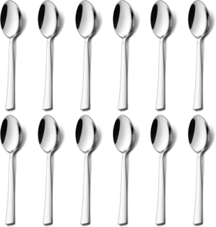 Homikit Kaffeelöffel Set 12 Stück Edelstahl Teelöffel Dessertlöffel 13,5cm