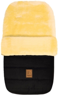 Heitmann Felle Fußsack Eisbärchen - Lammfell Winterfußsack - Premium Qualität, mit echtem Lammfell, für Kinderwagen, Buggy, 5 Gurtschlitze, waschbar