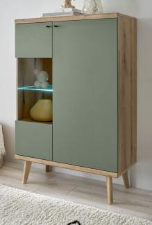 Highboard Juna in Salbei und Eiche Evoke 90 x 134 cm