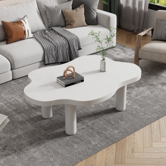 HAUSS SPOLE Couchtisch Wolken-Couchtisch für das Wohnzimmer, unregelmäßiger Couchtisch weiß (Beistelltisch, Wohnzimmertisch, 1-St, 100*70*40cm), Wolken, unregelmäßiger Cartoon-Satztisch