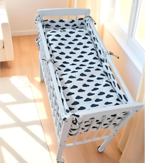 5-teiliges Wiegenset Wolken, aus Baumwolle