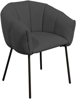 Armlehnstuhl >Pina< (2er Set) in grau, schwarz - 70x78x63 (BxHxT)