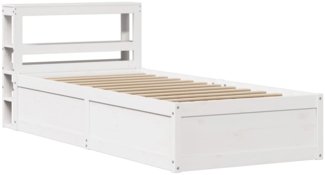 vidaXL Massivholzbett mit Kopfteil Weiß 75x190 cm Kiefer 3306367