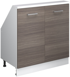 Küchenschrank für Dachschrägen R-Line Edelgrau 80 cm mit 2 Türen Vicco