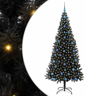 vidaXL Weihnachtsbaum mit 300 LEDs mit Ständer Schwarz 210 cm PVC 3396494