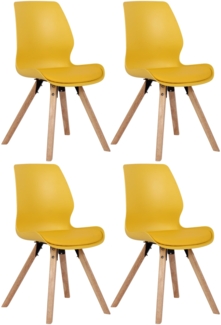 CLP 4er Set Stuhl Luna Kunststoff Stoff Samt Kunstleder,gelb Kunststoff
