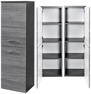 Midischrank FLORIDO-03 Eiche rauchsilber, graphitgrau, B x H x T: ca. 40 x 130 x 35 cm