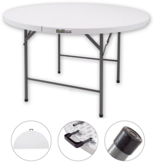 Klapptisch rund Ø 120 cm Höhe 74 cm Kunststoff / Stahl pulverbeschichtet Campingtisch Partytisch