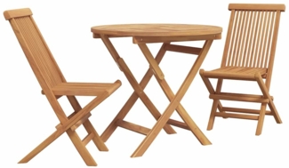 vidaXL Garten-Essgruppe 2 pcs Braun Teak-Massivholz 3385961