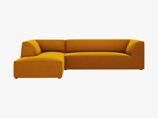 Micadoni 4-Sitzer Modular Sofa Ruby Links Samt Salvador Gelb