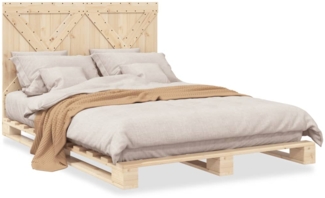 vidaXL Massivholzbett mit Kopfteil 160x200 cm Kiefer 3281571