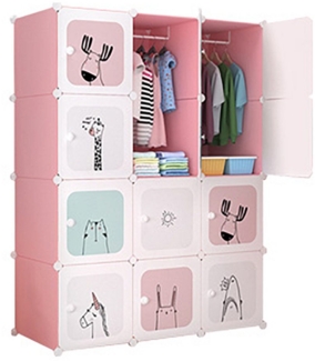 GarveeMore Kinderkleiderschrank Kinderkleiderschrank Kinderregal Schuhregal aus Kunststoff, mit 8 Würfeln