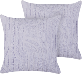 Kissen 2er Set Abstraktes Muster TELLIMA Baumwolle 45 x 45 cm Violett