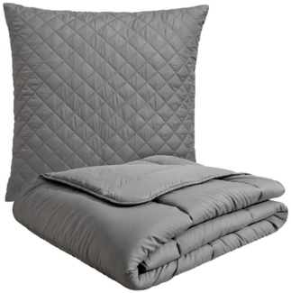 OTTO home Microfaserbettdecke + Microfaserkissen Clarra Spar Set, Decke + Kissen 135x200, 155x200 cm & weitere Größen, Set mit Kissen 40x80 cm, 80x80 cm, Sommer, Herbst, Winter in grau