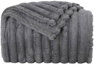 Überwurfdecke, Wohndecke Dunkelgrau 270x240 cm Fleece