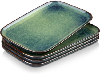 vancasso STERN Servierplatten Set 4 Steingut Spülmaschinen- Mikrowellenfest Grün