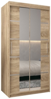 ABIKS MÖBEL Schwebetürenschrank Verona 4 Schlafzimmerschrank, mit Spiegel, Kleiderstange und Regalen