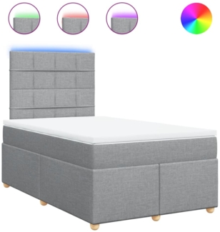 vidaXL Boxspringbett mit Matratze Hellgrau 120x190 cm Stoff 3293519