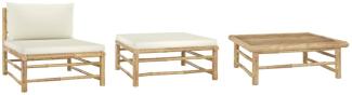 vidaXL 3-tlg. Garten-Lounge-Set mit Kissen Bambus 313142