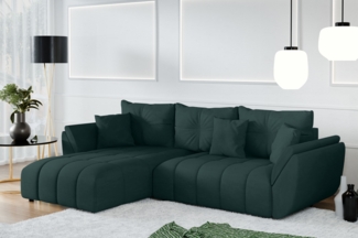 AX LIVING L Form Ecksofa grün Verciani Schlaffunktion Bettkasten 280cm